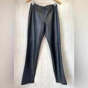 $390 Hugo Buscati | High Waisted Black Genuine Leather Pants Size 4 LNC